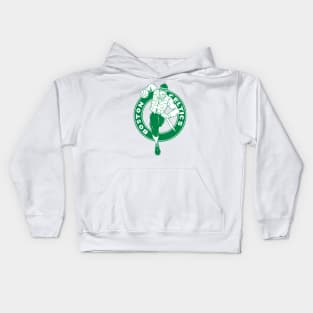 Boston Celtics Mascot Fan art green line Kids Hoodie